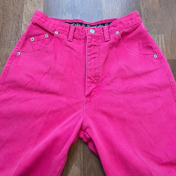 Vintage Wrangler Hot Pink High Waisted Straight Leg Jeans Made in USA 11/12 - Picture 7 of 8